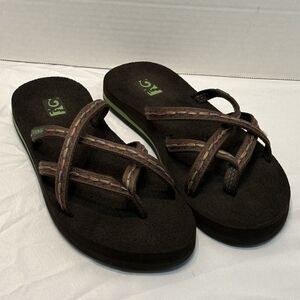 Teva Mush Olowahu Strappy Thong Flip Flop Size 8 Cappuccino